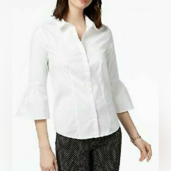 Charter Club Women Button Up Shirt 2P Pink Business Career Preppy $64.50 Modest - Picture 3 of 16